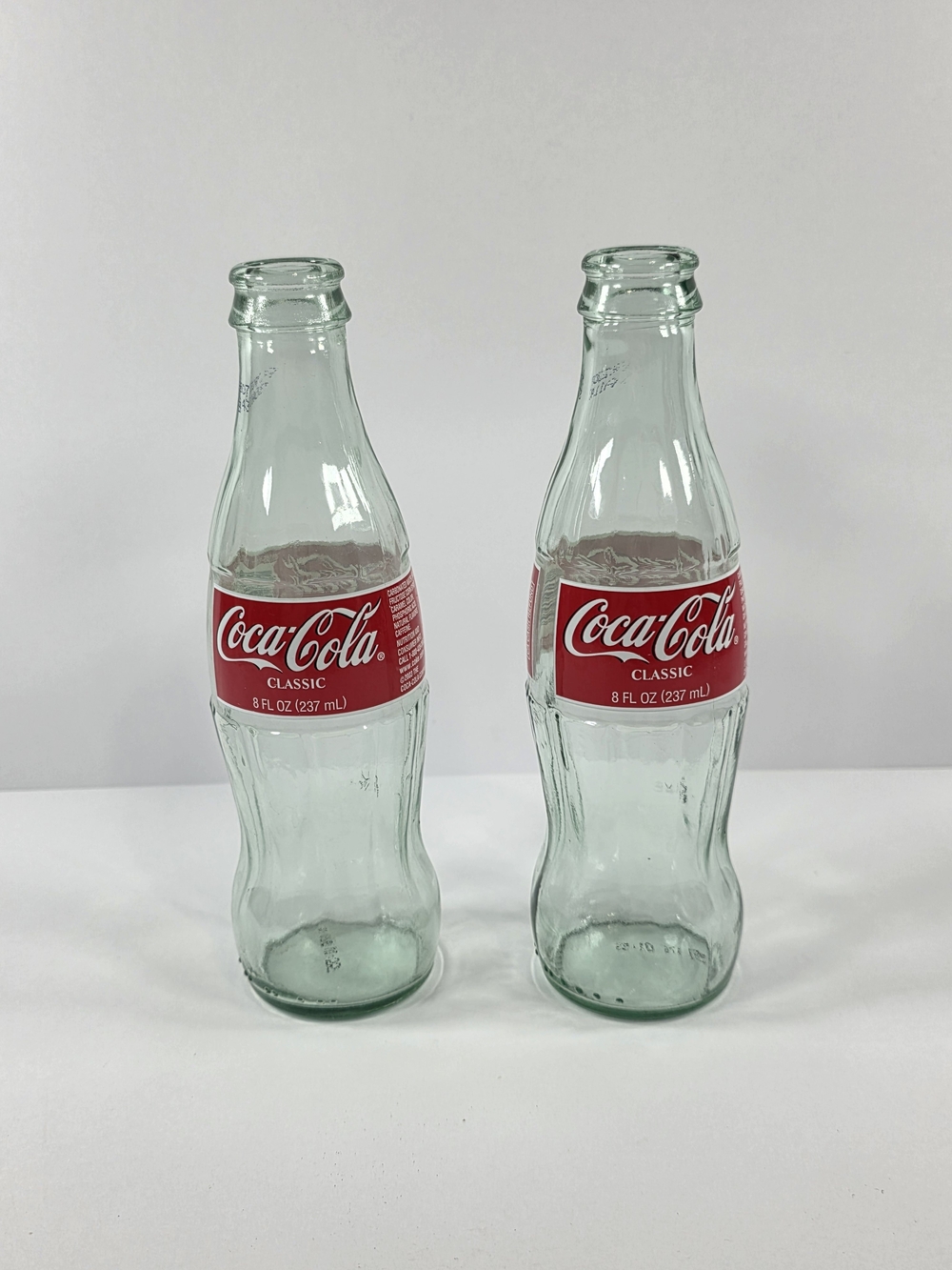Pale Green Tinted 8 Oz Coca-Cola Bottle Set Of 2
